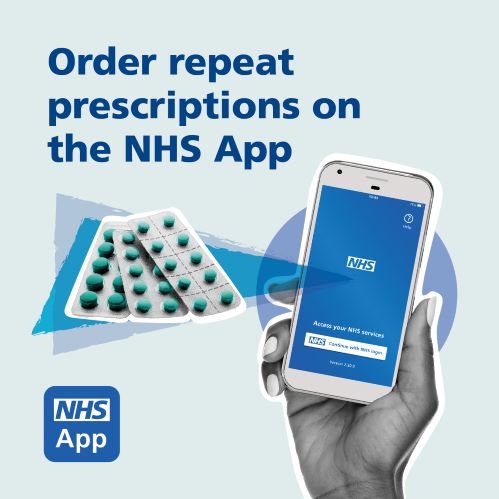Order repeat prescriptions using the NHS App
